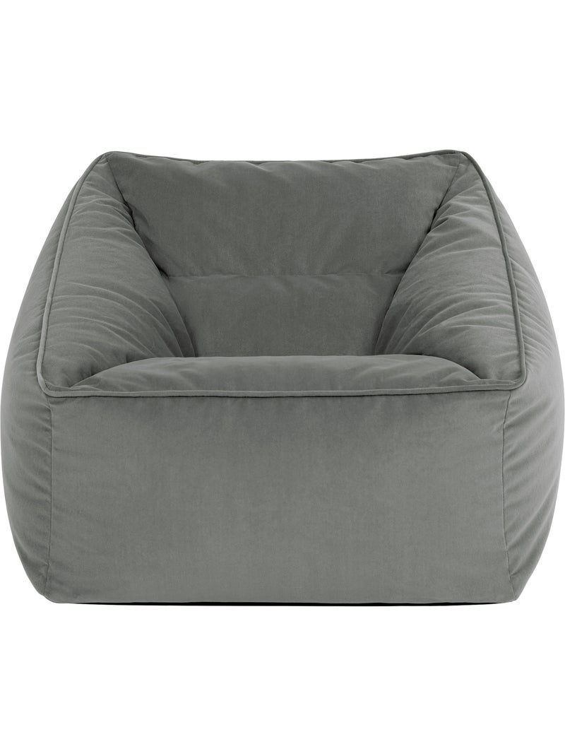 Pouf fauteuil salon natalia en velours mat - icon gris anthracite - Kiabi