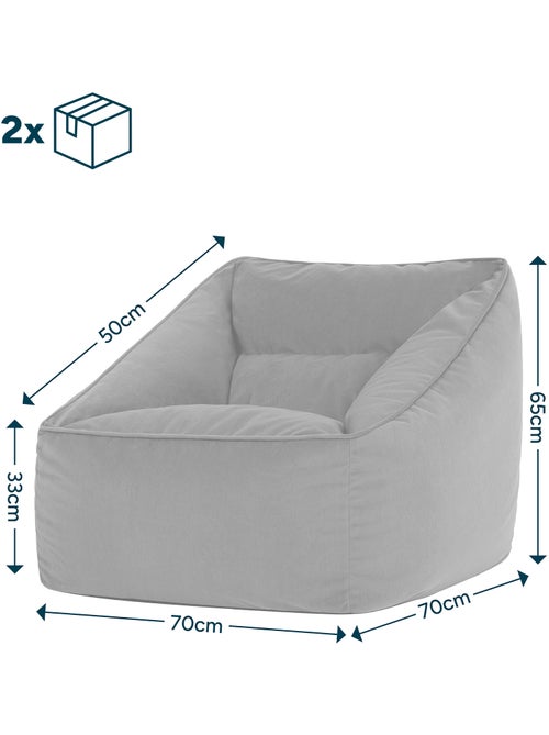 Pouf fauteuil salon natalia en velours mat - icon - Kiabi