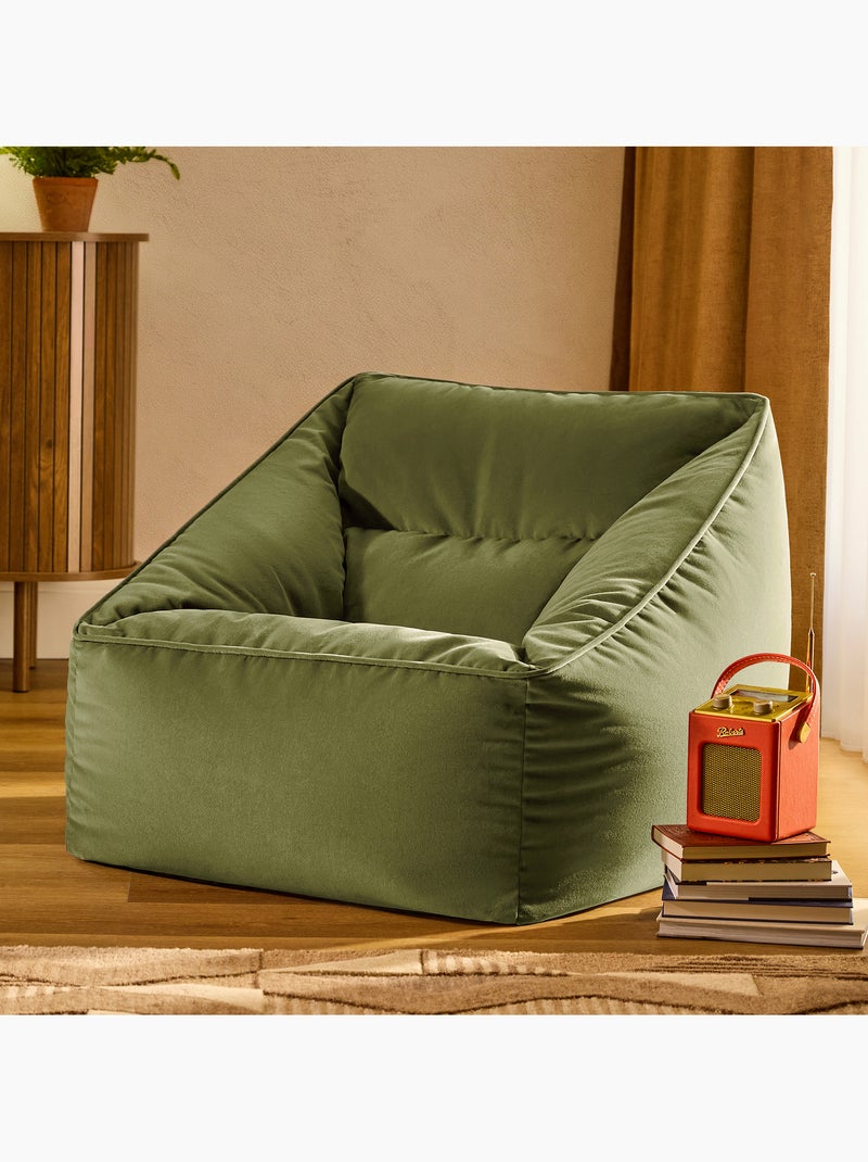 Pouf fauteuil salon natalia en velours mat - icon Vert olive - Kiabi