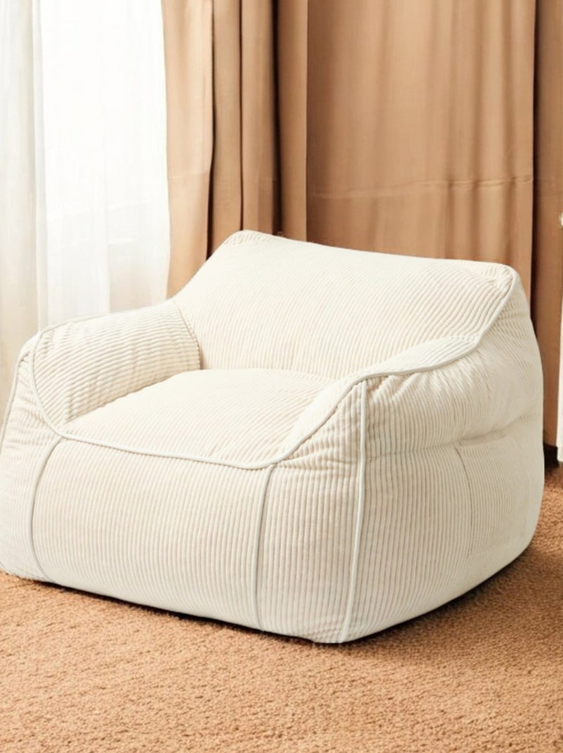 Pouf fauteuil velours côtelé - Bananair Blanc cassé - Kiabi