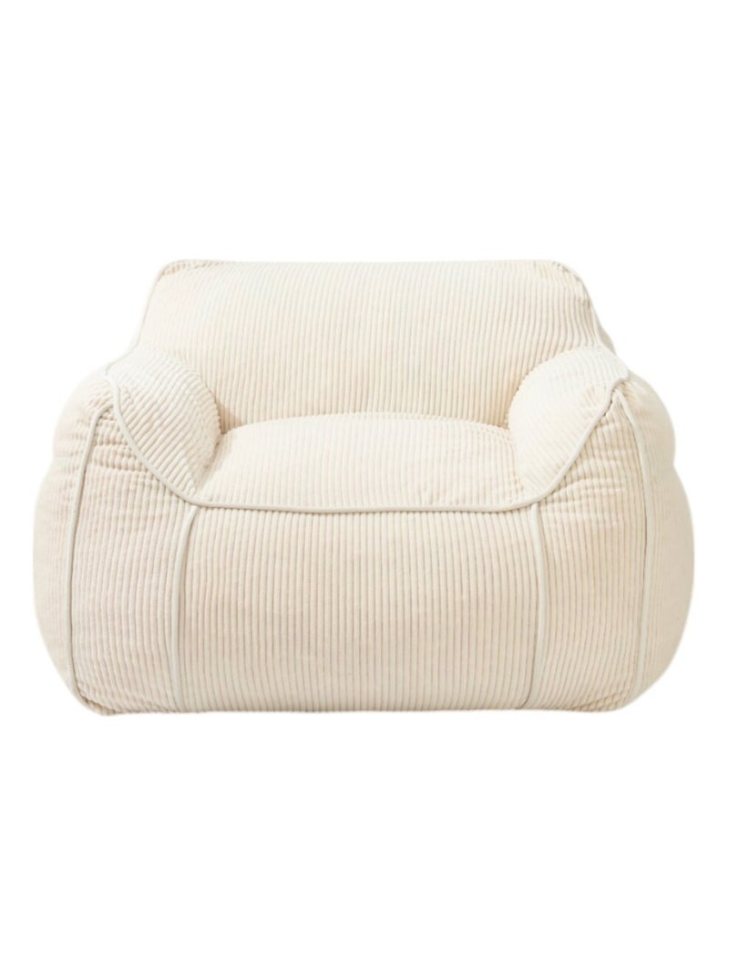 Pouf fauteuil velours côtelé - Bananair Blanc cassé - Kiabi