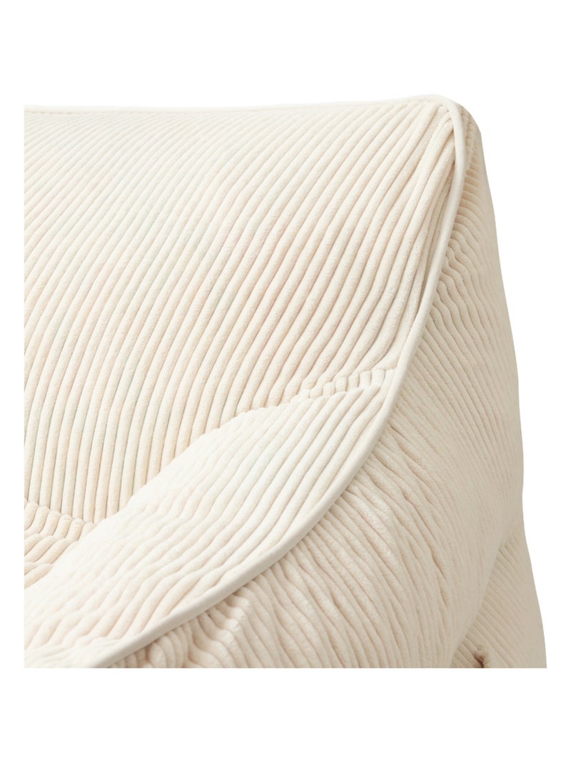 Pouf fauteuil velours côtelé - Bananair Blanc cassé - Kiabi