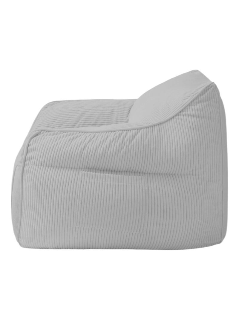 Pouf fauteuil velours côtelé - Bananair Gris clair - Kiabi
