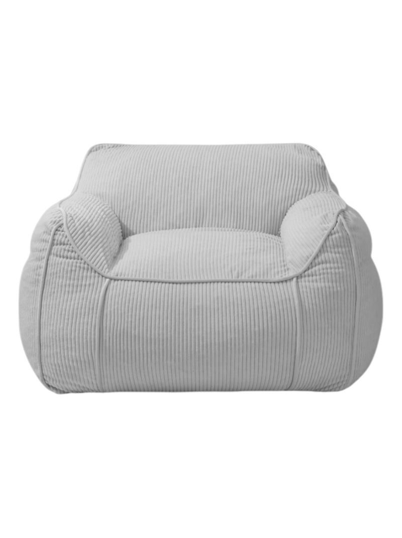Pouf fauteuil velours côtelé - Bananair Gris clair - Kiabi