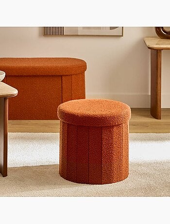 Pouf Fink rond pliable D.38cm ambre