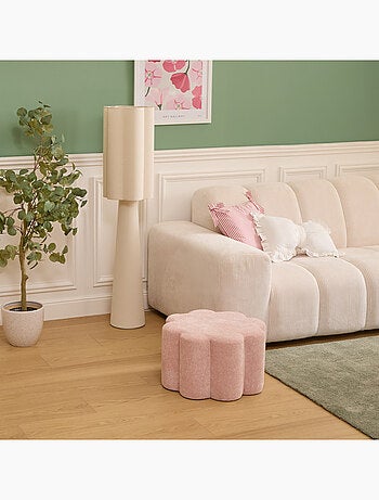 Pouf fleur en tissu décoratif