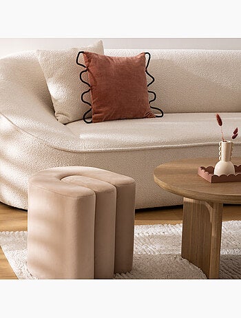 Pouf forme organique en velours BOLAN