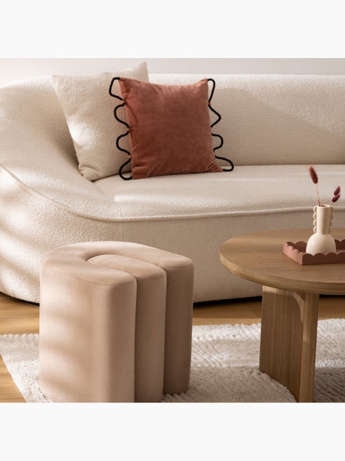 Pouf forme organique en velours BOLAN - Kiabi