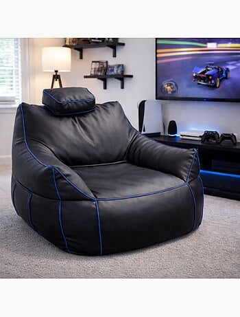 Pouf gaming en similicuir 100x110 cm