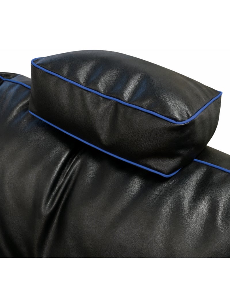 Pouf gaming en similicuir 100x110 cm Bleu - Kiabi