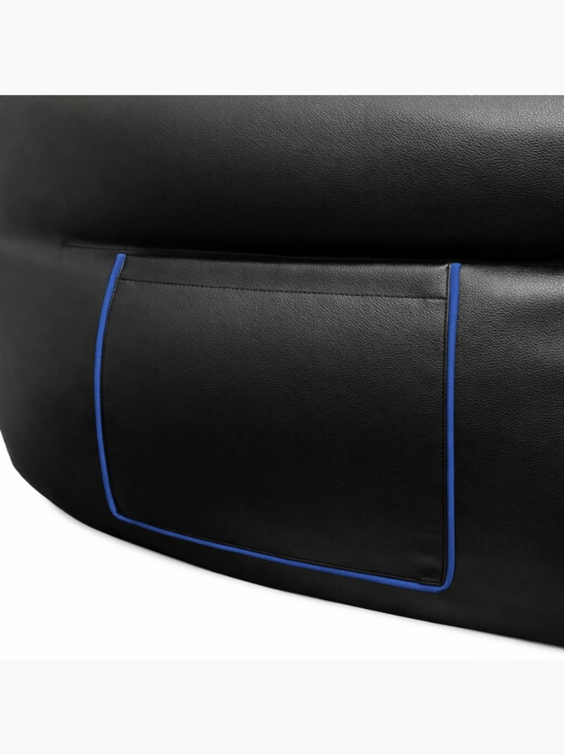 Pouf gaming en similicuir 100x110 cm Bleu - Kiabi