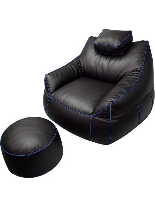 Pouf gaming + repose-pieds en similicuir 100x110 cm - Kiabi