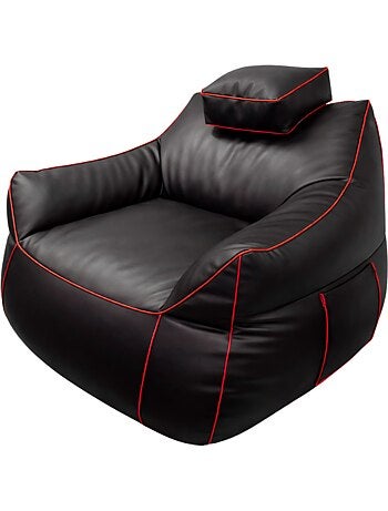Pouf gaming + repose-pieds en similicuir 100x110 cm