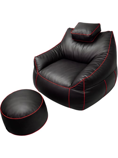 Pouf gaming + repose-pieds en similicuir 100x110 cm - Kiabi