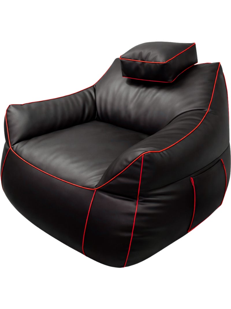 Pouf gaming + repose-pieds en similicuir 100x110 cm Rouge - Kiabi