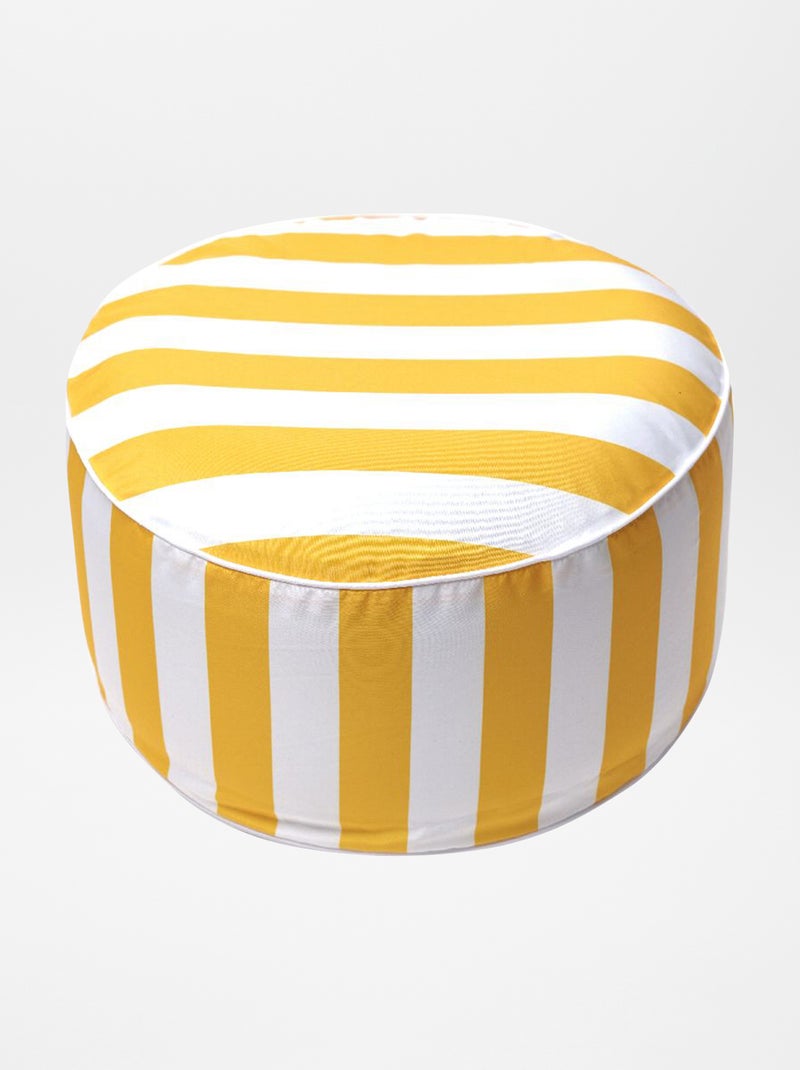 Pouf gonflable à rayures Jaune - Kiabi