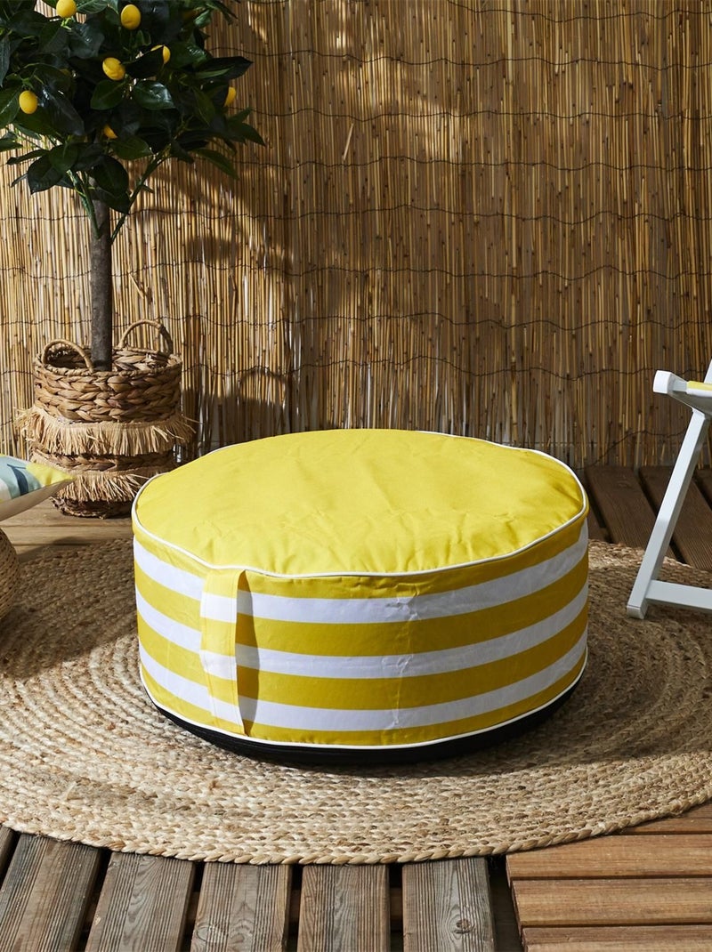 Pouf gonflable à rayures Jaune - Kiabi