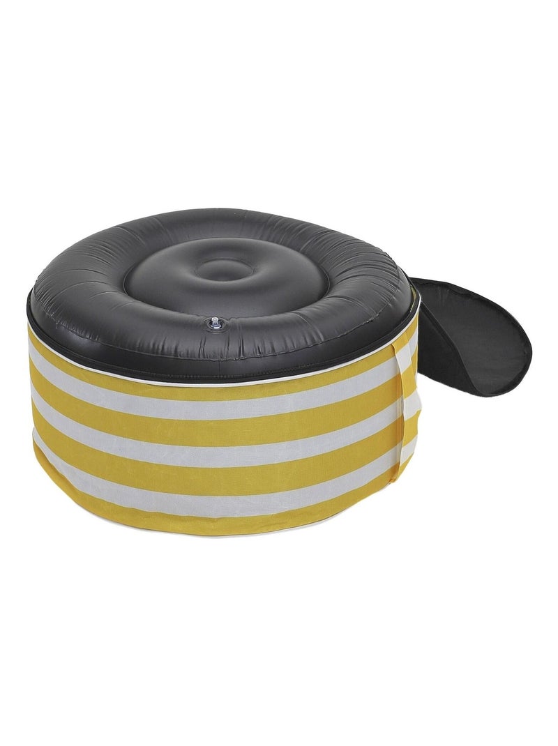 Pouf gonflable à rayures Jaune - Kiabi