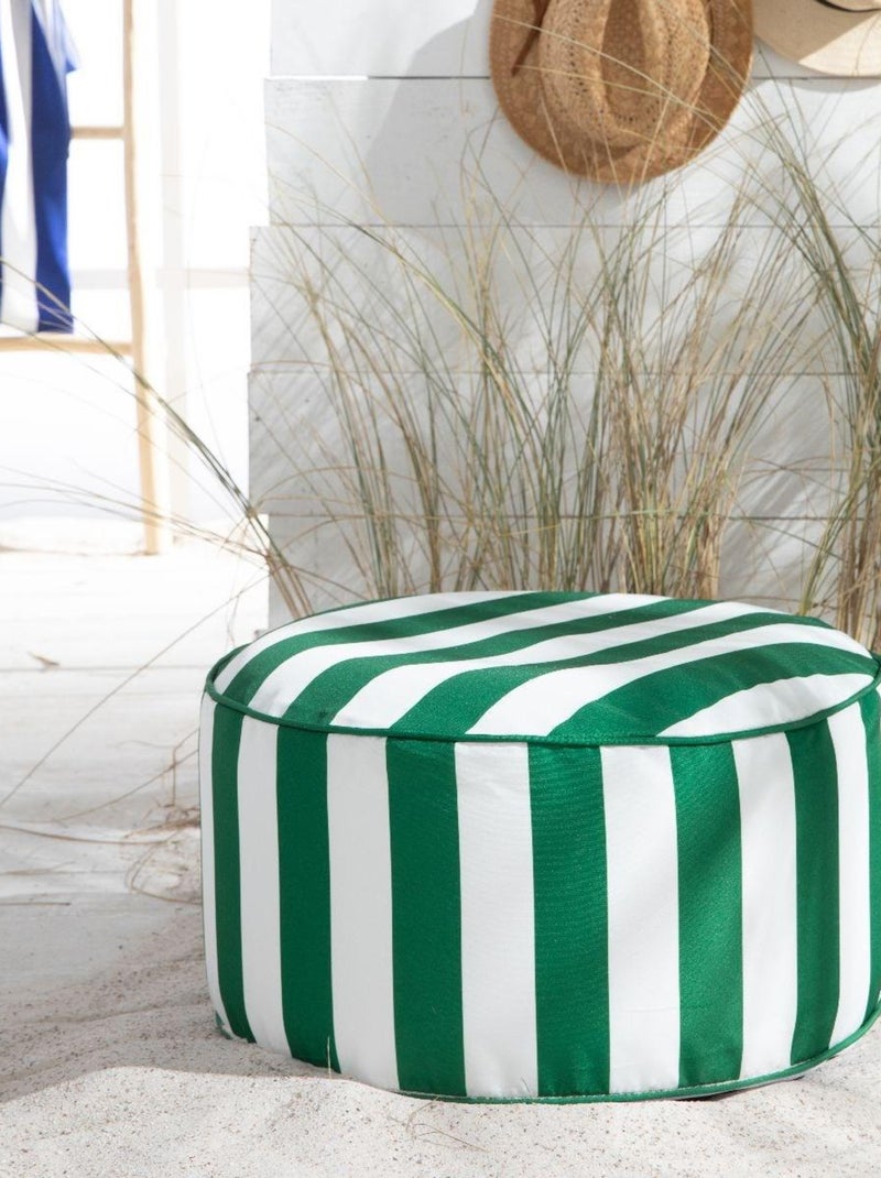 Pouf gonflable SUMMER STRIPES Vert - Kiabi