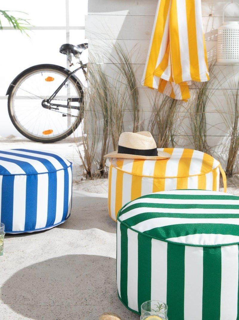 Pouf gonflable SUMMER STRIPES Vert - Kiabi