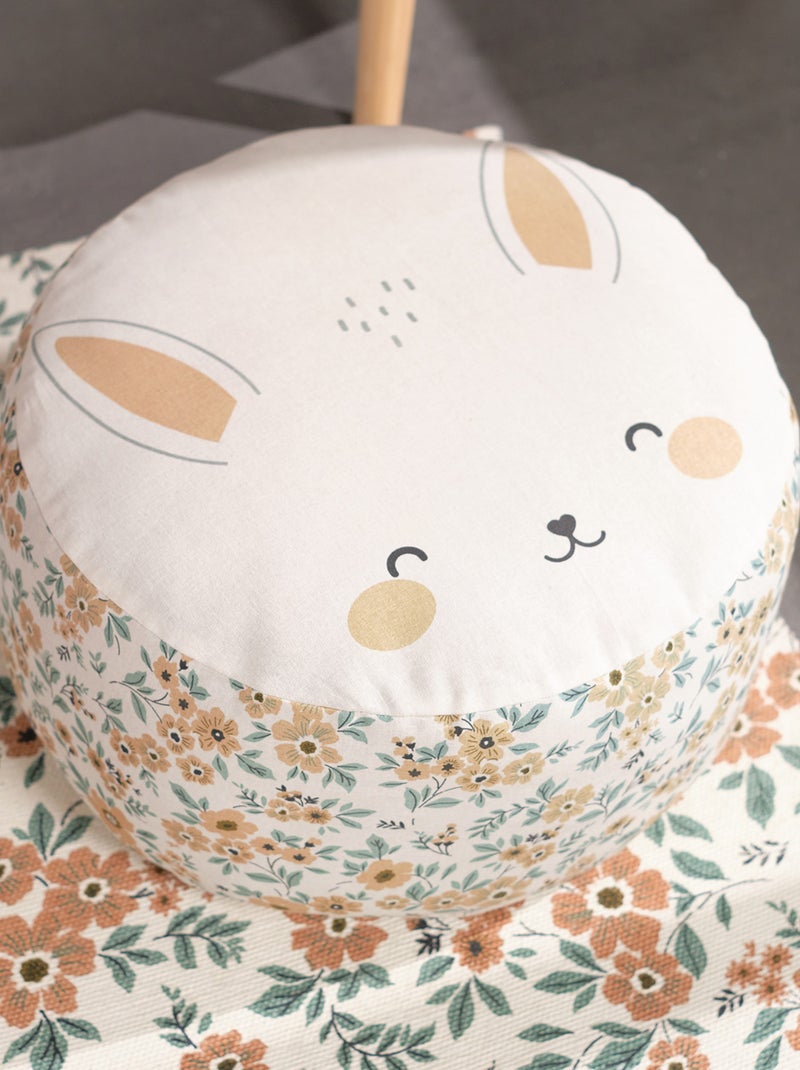 Pouf imprimé 'lapin' Rose/blanc - Kiabi