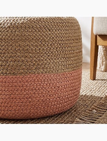 Pouf jute bicolore CLOE