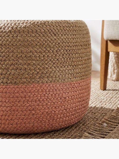 Pouf jute bicolore CLOE - Kiabi