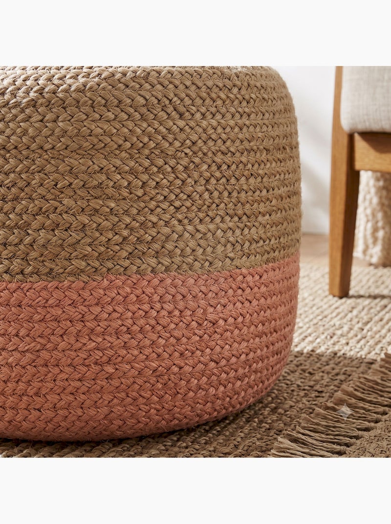 Pouf jute bicolore CLOE Beige - Kiabi