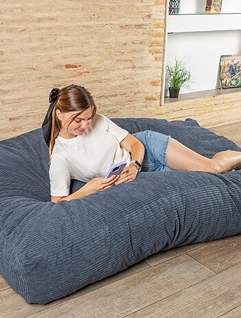 Pouf lit convertible 2en1 gris foncé