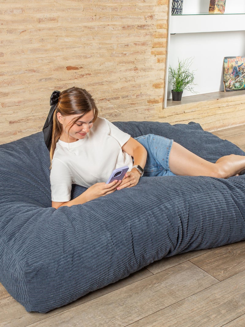 Pouf lit convertible 2en1 bleu foncé Bleu foncé - Kiabi