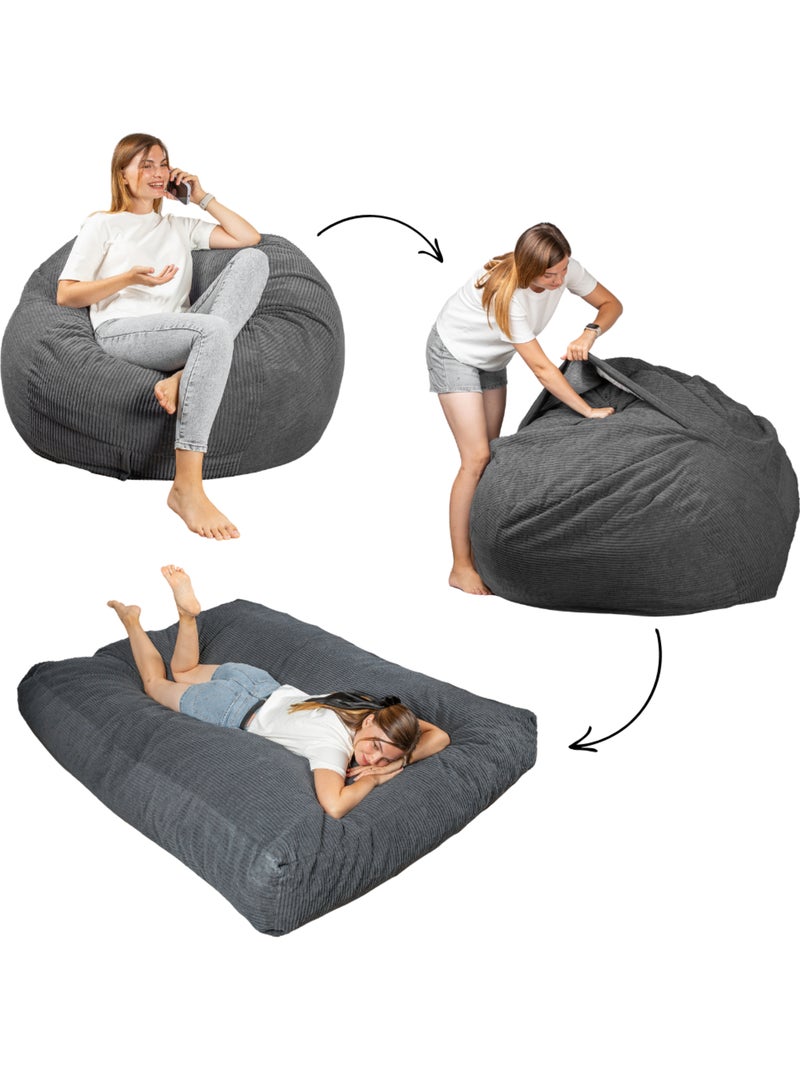 Pouf lit convertible 2en1 gris foncé Gris foncé - Kiabi