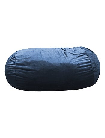 Pouf long géant déhoussable fausse fourrure gris clair 160 cm