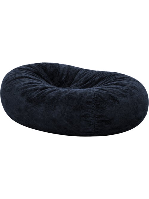 Pouf long géant déhoussable fausse fourrure bleu 160 cm - Kiabi