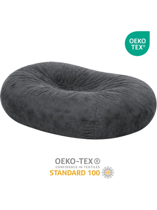 Pouf long géant déhoussable fausse fourrure gris 160 cm - Kiabi