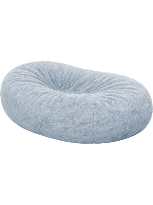Pouf long géant déhoussable fausse fourrure gris clair 160 cm - Kiabi