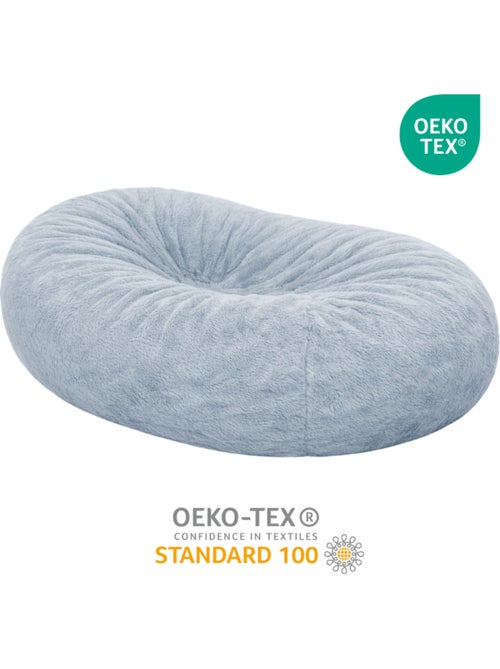 Pouf long géant déhoussable fausse fourrure gris clair 160 cm - Kiabi