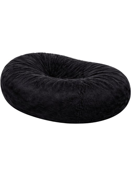 Pouf long géant déhoussable fausse fourrure noir 160 cm - Kiabi