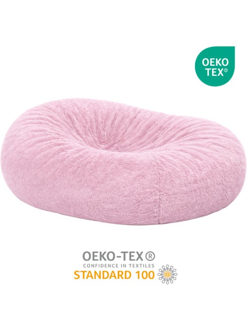 Pouf long géant déhoussable fausse fourrure rose 160 cm - Kiabi