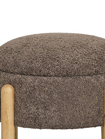 Pouf Medas - Pouf avec rangement, marron/naturel, HN1237