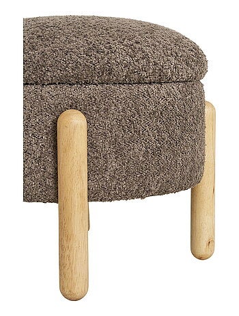 Pouf Medas - Pouf avec rangement, marron/naturel, HN1237