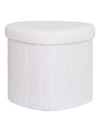 Pouf Medford - Pouf, peluche, blanc, HN1310 42,5x36,5 cm