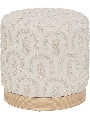 Pouf motifs graphiques tuftés en relief COPAS