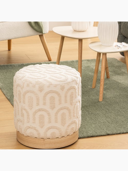 Pouf motifs graphiques tuftés en relief COPAS - Kiabi
