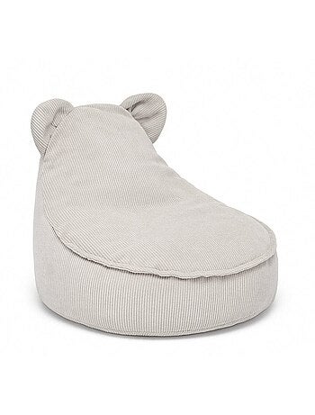 Pouf ours enfant 67x58x50 cm en velours côtelé fin meow baby