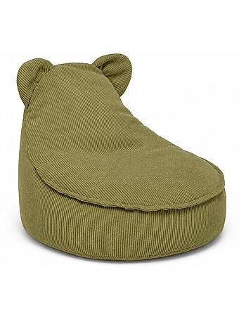 Pouf ours enfant 67x58x50 cm en velours côtelé fin meow baby