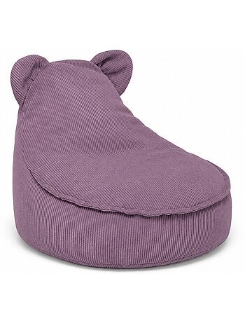 Pouf ours enfant 67x58x50 cm en velours côtelé fin meow baby