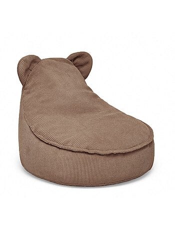 Pouf ours enfant 67x58x50 cm en velours côtelé fin meow baby