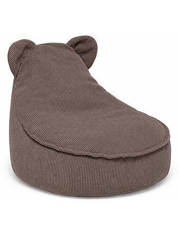 Pouf ours enfant 67x58x50 cm en velours côtelé fin meow baby
