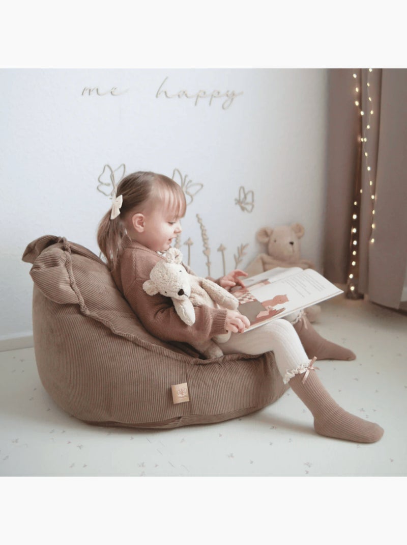 Pouf ours enfant 67x58x50 cm en velours côtelé fin meow baby Vert forêt - Kiabi