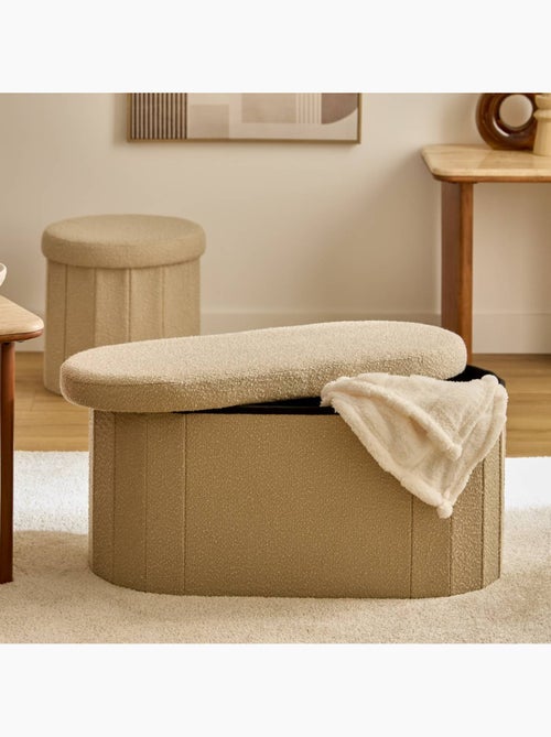 Pouf ovale pliable avec rangement fink - Kiabi